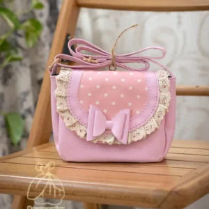 کیف گیبوردار خالدار صورتی