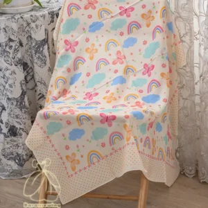 روسری زرد طرح رنگین کمان