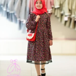 پیراهن مدل ریحانه زمینه مشکی