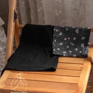 مقنعه مشکی با هد مشکی طرحدار