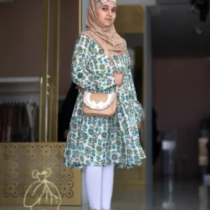 پیراهن سندس گل سبز